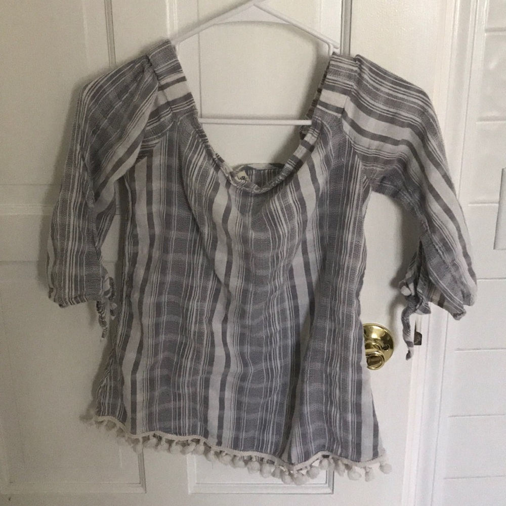 Tassel -off the shoulder top